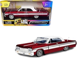 1964 Chevrolet Impala Lowrider Hard Top Candy Red Metallic with White Top - $48.95