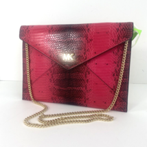 Michael Kors Envelope Clutch Evening Bag Barbara Medium Soft Ultra Pink Zip B14 - £63.30 GBP