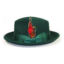 Men's Milani Wool Fedora Hat Soft Crushable Lined FD219 Emerald Green image 4