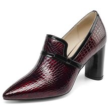 Top Quality High Heels Leather Pointed Toe Party Shoes Woman Slip On Spr... - £96.87 GBP
