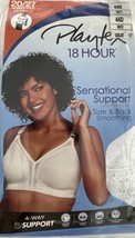 Playtex 18 Hour Bra 20/27 44D White Sensational Support Smoothing New - $12.59