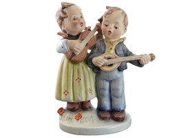 1950&#39;s Tmk2 Hummel Full Bee 5.25&quot; tall boy and girl playing string instruments - £82.37 GBP