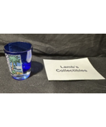 San Diego Palm Tree Scene 2&quot; blue shot glass nightcap collectible souven... - £9.25 GBP