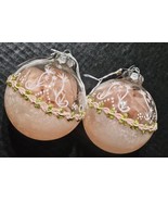 Victorian Designed Glass Ornaments With Hand Made Roses Inside Pink Fros... - €21,26 EUR
