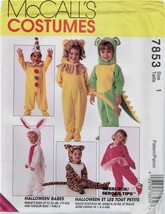 McCalls 7853 Halloween BABES Baby Toddler Costumes sewing pattern UNCUT FF - $6.89