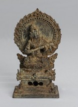 Ancien Java Style Majapahit Assis Bronze Devi Tara Statue - - £499.50 GBP