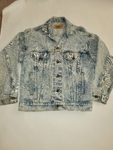 VTG 80s Levis 70507- 0219 Acid Wash Denim Jean Trucker Jacket Sz S Made in USA - £59.35 GBP