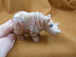 (Y-HIP-400) red gray HIPPOPOTAMUS carving HIPPO stone gemstone SOAPSTONE... - £16.74 GBP