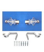 Acrylic curtain 2 bracket and 2 finials for 25 mm pipe - $8.00