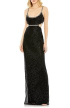 Mac Duggal 93664 Beaded Open Back Cut-Out Column Gown SZ 4 ($598) Black - £174.87 GBP