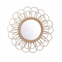 Boho Innovative Art Decoration - 22&quot; Large Rattan B Round Mirror for Bedroom or  - £58.83 GBP
