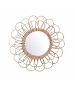 Boho Innovative Art Decoration - 22&quot; Large Rattan B Round Mirror for Bed... - $74.99