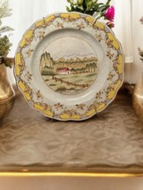 Wing Lee 1895 Crackled Porcelain Plate French Country Landscape Hand Pai... - £32.08 GBP