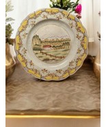 Wing Lee 1895 Crackled Porcelain Plate French Country Landscape Hand Pai... - £30.70 GBP