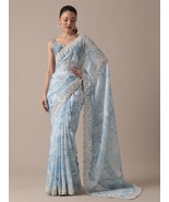 Multi Colour Digital Print Georgette Party Wear Saree - $70.00