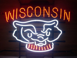Wisconsin Badgers Bucky Badger Neon Sign 16&quot;x14&quot; - £109.30 GBP
