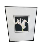 15.25&quot; x 12&quot; Framed Carlie Hamilton White Iris Serigraph Signed &amp; Number... - £76.74 GBP