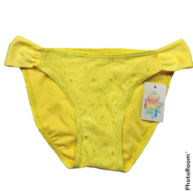 NWT Hula Honey Womens Eyelet Hipster Bikini Swim Bottom XS Yellow Embroi... - $19.80
