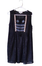 Umgee Black Lace Tribal Embroidered Sleeveless Tank Dress Boho Sz S Tass... - £12.44 GBP