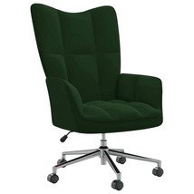 Relaxing Chair Dark Green Velvet (100% Polyester), Steel, Foam - $5,546.79 MXN