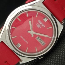 VINTAGE SEIKO 5 AUTOMATIC 7009A JAPAN MENS DAY/DATE RED WATCH 594a-a311776 - £30.26 GBP