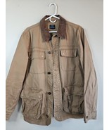 J Crew Button Down Bomber Jacket 100% Cotton, Brown, Men&#39;s Size M - $49.99