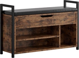 Ironck Shoe Storage Bench, Metal And Board Entryway Bench With, Vintage ... - $106.95