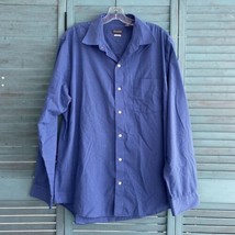 Van Heusen Classic Fit Men&#39;s Button Up Collard Shirt ~ Sz L 16.5 ~ Blue - £17.07 GBP