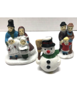 Dickens Heritage Bisque 2 1/2&quot; Set of 3 Village People &amp; Snowman Figurines - €8,59 EUR