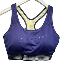 Nike Sports Racerback Bra Blue Size M Stretch Dri-Fit Logo Bra Pads Sporty  - £19.44 GBP