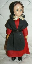 Vintage 7.5&quot; doll in red and black outfit - $11.88