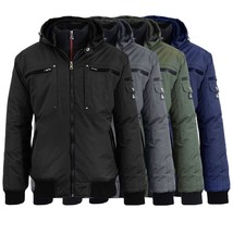 Mens Heavyweight Jackets Zipper Warm Winter Fleeced Lined Contrast Trim NEW - $1,006.79 MXN
