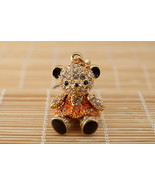 Crossfor Teddy Bear Orange Crystal Necklace Girl Teddy-04OR Japan - £63.58 GBP
