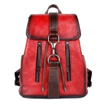 Natural Skin Women Backpack For Girls School Book Bags Daypack Knapsack Retro Fe - £114.39 GBP