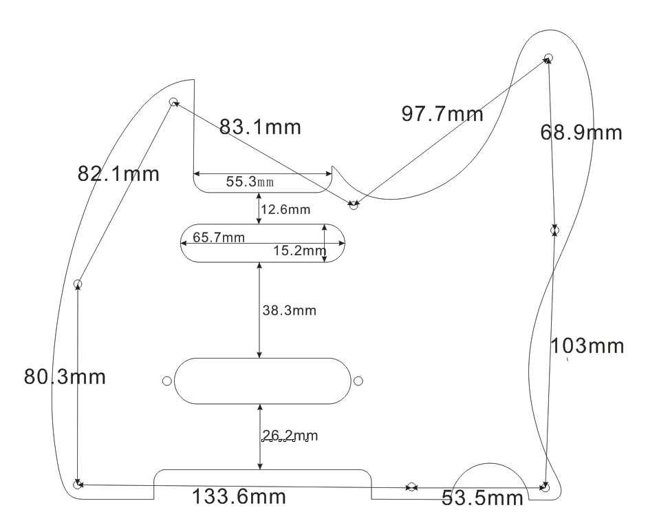 For Fender Telecaster Nashville Tele Guitar Pickguard Scratch Plate,3 Ply White
