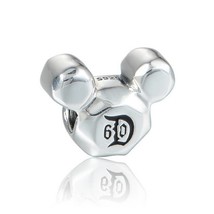 925 Sterling Silver MICKEY MOUSE Disneyland 60th Anniversary Charm  - £13.35 GBP
