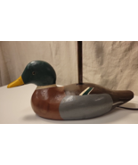 Vintage 1950&#39;s Hand-Carved Wooden Duck Decoy Lamp Hand-Painted Hunting W... - £32.98 GBP