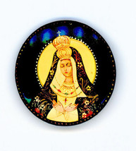 Russian Handpainted Brooches of Religous Saints_brooch_11, Mary - $10.84