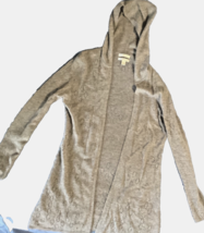 Max Studio Womens Gray Cashmere Hooded Open Cardigan Sweater Size Medium - $12.99