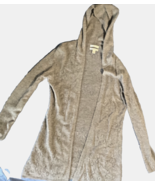 Max Studio Womens Gray Cashmere Hooded Open Cardigan Sweater Size Medium - $12.99