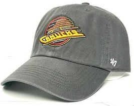 Vancouver Canucks NHL &#39;47 Franchise Vintage Charcoal Hat Cap Men&#39;s Fitted Large - $26.99