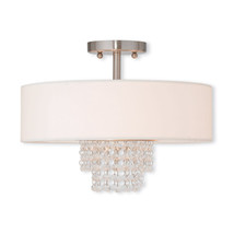 Livex Carlisle 3 Light Flush Mount In Brushed Nickel - $8,289.67 MXN