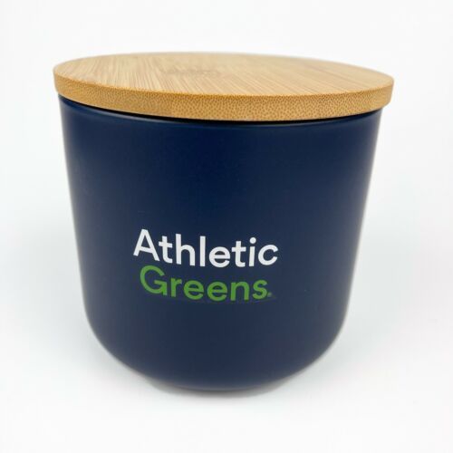 NEW ATHLETIC GREENS Ceramic Canister With Bamboo Lid Vitamins & Minerals
