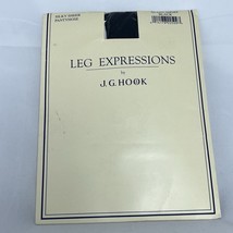 Vintage J.G. Hook Leg Expressions Silky Sheer Black Pantyhose Size Queen Short - £6.24 GBP