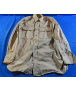 1946 US ARMY Military Khaki Uniform Stand Up Collar 8.2 OZ Shirt Officer... - £34.65 GBP