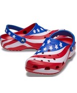 Unisex Clogs Crocs Classic American Flag Clog Men&#39;s 5 Womans 7 - £44.54 GBP