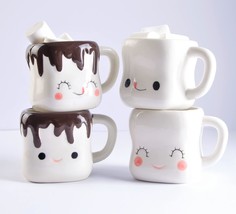 Marshmallow Mugs Set of 4 Cute Marshmallow Cups - $236.93 MXN