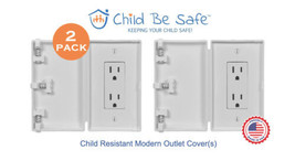 2-Pack Child Be Safe Child and Pet Proof WHITE Wide Wall Outlet Safety Cover - £19.06 GBP