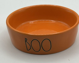 RAE DUNN Cat Small Dog Dish Halloween Motif  Orange 5 Inches Around - £16.25 GBP
