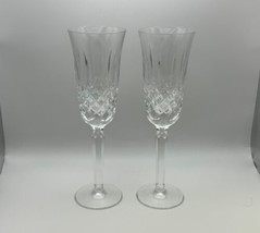 Pair of Waterford Crystal KELSEY Champagne Flutes Glasses - £199.83 GBP